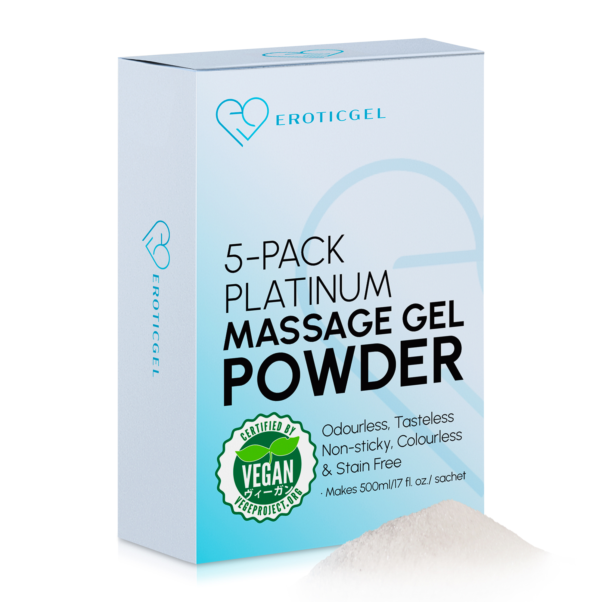 EROTICGEL «Platinum Massage Gel Powder» Travel Pack, japanisches Massagegel-Pulver aus natürlichen Inhaltsstoffen, 5x5g (5)